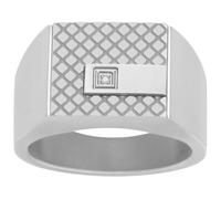 Chevalière Balthazar en Acier 316L avec diamant blanc - Phebus Homme