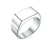 Chevalière classique givrée/lisse pour homme - Style rock punk - Tendance - Pour femme et homme, 8, Métal, Zircone cubique