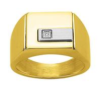 Chevalière en acier et diamant - jaune brillant - Phebus pour Lui