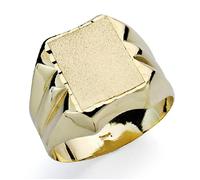 Chevalière en or 18k sculptée avec détail de poil côté carré creux - Taille 21 61