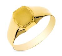 Chevalière enfant en or 18k avec détail bord lisse et sculpté - Enregistrement inclus - Taille 54 54