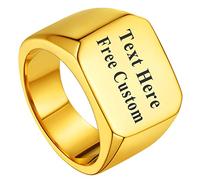 Chevaliere Homme Personnalisable Bague Argent 925 Sterling Anneau Garçon Gros Large Lettre Initiale Epais Lourd Doré 69-Bijou Cadeau Fêtes des Pères Noël Grâce Anniversaire Valentin