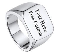 Chevaliere Homme Personnalisable Bague Argent 925 Sterling Anneau Garçon Gros Large Lettre Initiale Epais Lourd Argenté 59-Bijou Cadeau Fêtes des Pères Noël Grâce Anniversaire Valentin