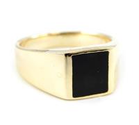 Chevalière - LES TRESORS DE LILY - King - Plaqué Or - Onyx Noir - Homme 66