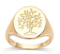 Chevalière Plaqué Or 'Arbre de Vie' doré - 17x13 mm [R7378] 54