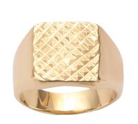 Chevalière Plaqué Or 'Charles' doré - 13x12 mm - LES TRESORS DE LILY - Bijou en plaqué or - Jaune - Homme 60