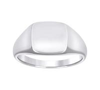 Chevalière unisexe en argent sterling 925 avec tête carrée 11,3 x 2,9 mm de large taille 7 anneaux pour femme