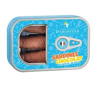 Chevaliers d'Argouges - BOITE SARDINES GARNIES DE FRITURES 90g - Chocolat lait 33% - Chocolat de Pâques