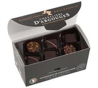 CHEVALIERS D'ARGOUGES Maître Chocolatier Français - Assortiment de chocolats noir 70% - Ballotin dégustation 185g