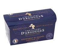 CHEVALIERS D'ARGOUGES Maître Chocolatier Français - Assortiment de pralinés chocolat lait 33% - Ballotin Dégustation 185g
