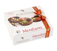 CHEVALIERS D'ARGOUGES Maître Chocolatier Français - Assortiment mendiants sertis de fruits secs chocolat noir 70% et lait 33% - Étui dégustation 110g