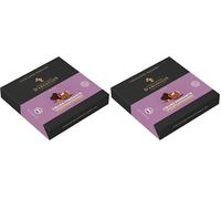 CHEVALIERS D'ARGOUGES Maîtres Chocolatiers Français - Assortiment coeurs au caramel chocolat noir 70% et lait 33% - Coffret dégustation 140g (Lot de 2)