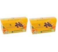 CHEVALIERS D'ARGOUGES Maîtres Chocolatiers Français - Orangettes enrobées chocolat noir 72% Bio/Équitable - Ballotin dégustation 180g (Lot de 2)
