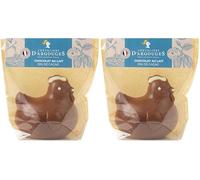 CHEVALIERS D'ARGOUGES Maîtres Chocolatiers Français - Sachet poule chocolat lait 33% cacao - Moulage de Pâques - 115g (Lot de 2)