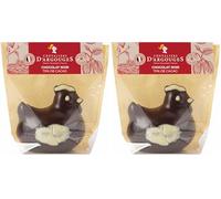 CHEVALIERS D'ARGOUGES Maîtres Chocolatiers Français - Sachet poule chocolat noir 70% cacao - Moulage de Pâques - 115g (Lot de 2)