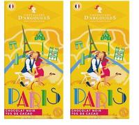 CHEVALIERS D'ARGOUGES Maîtres Chocolatiers Français - Tablette chocolat noir 70% - Souvenir de Paris - 100g (Lot de 2)