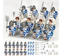 Chevaliers médiévaux, soldats médiévaux, armes, chevaux blancs, accessoires, petits jouets de construction pour enfants. cadeau pour petit ami 1623
