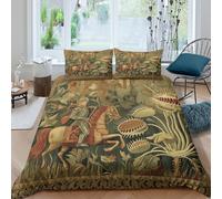 Chevaliers Romains Combattant Une dionée Attrape-Mouche Housse De Couette +Taies D'oreillers Parure De Lit 3D Imprimé Microfibre avec Fermeture Éclair Literie pour Filles Garçon King（220x240cm）