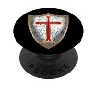 Chevaliers Templiers Croisés Bouclier Croix PopSockets PopGrip Adhésif