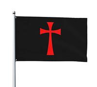 Chevaliers Templiers De La Croix Drapeau Décoratif De Jardin Drapeau Suspendre Bannière Décorative Double Face Pour Extérieure D'Intérieur Fête 3X5 Ft