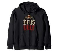 Chevaliers Templiers Deus Vult (Dieu Le Veut) Bouclier Vieilli Sweat à Capuche