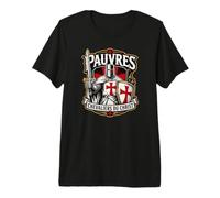 Chevaliers Templiers Pauvres Chevaliers du Christ Français T-Shirt Haut de Gamme