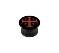 Chevaliers Templiers Rouge Croix de Jérusalem Délavé PopSockets PopGrip Adhésif