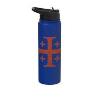 Chevaliers Templiers Rouge Croix de Jérusalem Délavé Stainless Steel Insulated Water Bottle