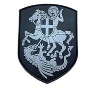 Chevaliers Templiers St George & Croisé Dragon Airsoft PVC Moral Cosplay équipe Patch (Gris)