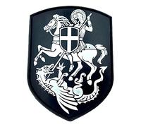 Chevaliers Templiers St George & Croisé Dragon Airsoft PVC Moral Cosplay équipe Patch (Noir Brillent dans le noir)
