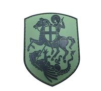 Chevaliers Templiers St George & Croisé Dragon Airsoft PVC Moral Cosplay équipe Patch (Vert)