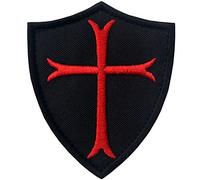 Chevaliers templiers Traverser Bouclier Militaire Moral Brodé Fastener à Crochet et Boucle Patch
