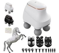 Chevaroo 4 Heads Massager, Chevaroo Horse Massager-4 Versatile Massage Heads, 12 Adjustable Levels, Portable USB Charging Tool (white)