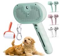Chevaroo Horse Steam Brush, Pet Spray Hair Removal Comb, Dog Steam Brush for Shedding, Self-Cleaning Wet Cat Comb for Indoor Dogs Cats, Reduces Flying Hair,Remove Tangled & Loose Hair (Green)