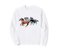 Chevaux Arabes Sauvages réalistes et drôles Sweatshirt