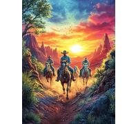 Chevaux au Galop dans Le désert au Coucher de Soleil 1000 Pièces Puzzle Personne Âgée en Carton Anti-Déchirure Facile Débutant Anti-Stress Thérapie Occupationnelle Cadeau Anniversaire Pas Cher 1000 P