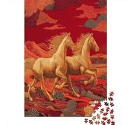 Chevaux Courant dans Le désert Rouge 70x50cm/1000pcs Puzzles Adaptés Aux Adultes Et Aux Personnes Âgées De 14 Ans Et Plus