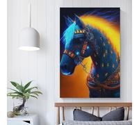 Chevaux de feu 4 tableaux muraux pour chambre à coucher, pour occasions spéciales, peintures de salon 40 x 60 cm