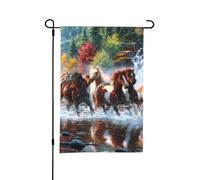Chevaux des Indiens d'Amérique,Drapeau de jardin décoratif double face pour intérieur et extérieur, 30 x 45 cm