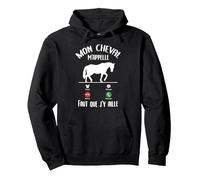 Chevaux Equitation Humour Femme Fille Mon Cheval m'appelle Sweat à Capuche, Unisexe pour Adultes, Noir, XL