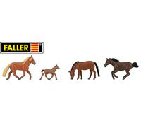 Faller Chevaux FA151912 HO 1/87 – 4 chevaux Multicolore