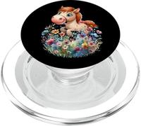 Chevaux Fille Cheval Été Fleurs Enfant Femme Garçon PopSockets PopGrip pour MagSafe