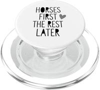 Chevaux First The Rest Later Cute Horse Girl PopSockets PopGrip pour MagSafe