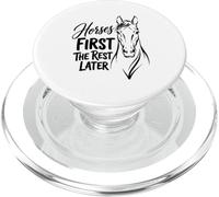 Chevaux First The Rest Later Equestrian Lover PopSockets PopGrip pour MagSafe