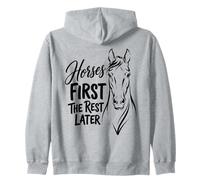 Chevaux First The Rest Later Equestrian Lover Sweat à Capuche