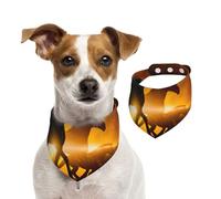 Chevaux Noirs et Nuages Rouges Brillants imprimés,Bandanas pour Chien, écharpe en Coton, Bavoirs réglables pour Animaux de Compagnie,L