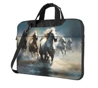 Chevaux qui courent sauvage dans la rivière Sac pour ordinateur portable, sac à bandoulière multifonctionnel, 14,96 pouces de long, mallette, sac à main, sac à bandoulière