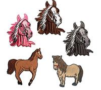 Chevaux Set 5 Pièces - Ecusson thermocollant patches appliques