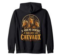 Chevaux Si Vous Me Cherchez Citation Vintage Rurale Sweat à Capuche
