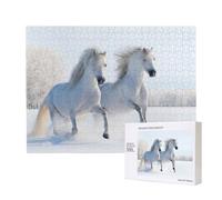 Chevaux tachetés rares au Galop,Puzzle Familial en Bois de 500 pièces pour Adultes et Adolescents, décoration d'intérieur